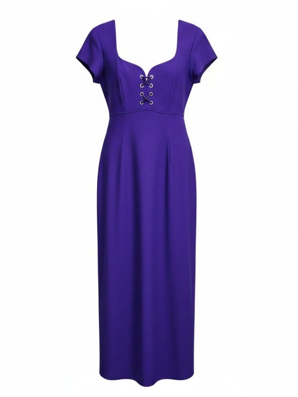 Liz Claiborne Night Vintage Violet Faux Lace Up Empire Waist Maxi Dress Size 10